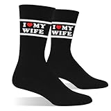 Voajocc Gifts for Husband, Funny Father Day Gifts for Husband-I Love My Wife Socks,Stocking Stuffers for Mens Birthday, Wedding Day, Anniversary, Valentine Gift for Him