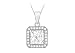 Produktbild Tuscany Silver Damen Sterling Silber rhodiniert 6mm quadratisch Kubik Zirkonia 10mm x 17mm Panzerkette mit Anhänger 46cm/18zoll 8.45.6584