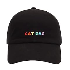 Cat Dad Rainbow Black Cap