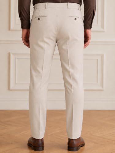 Image of SaintX Men's Premium 4-Way Comfort Stretch Formal Trousers | Smart Sweat Wicking Wrinkle Free Fabric | Smarter Techno Flex Expandable Waistband | Stylish Slim Fit | Daily Office Wear