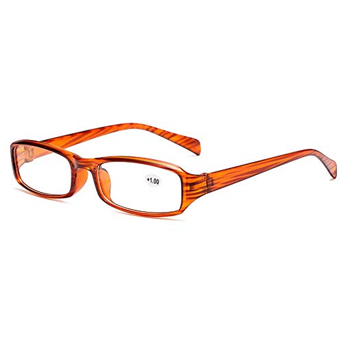 HSTD óPticas Gafas para Ordenador, Gafas Lectura Universales Almohadilla para Nariz De Una Pieza Material Plastico Mejorar VisióN 1.0-3.5 Negro/Naranja Orange-300 Cover
