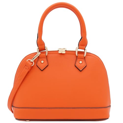 Zip-Around Classic Dome Satchel (Orange)