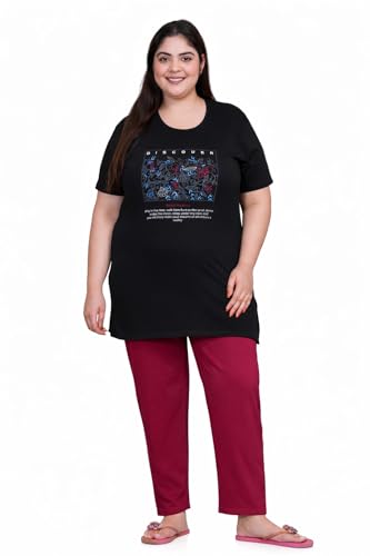 Image of In Love Women's Plus Size Longline T-Shirt with Side Pocket, 3 /4 Sleeve, Crew Neck