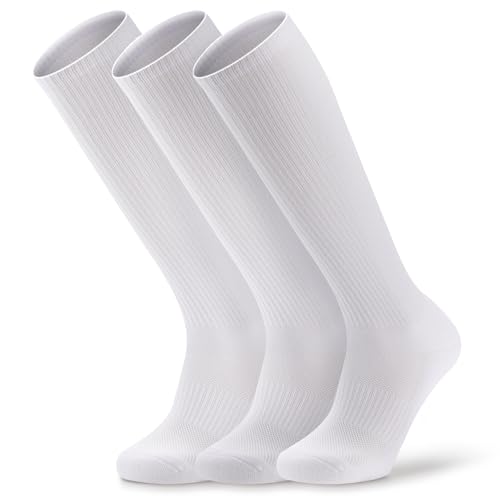 3 Pairs Over the Calf Socks for Men Women Cushioned Work Boot Socks Knee High Tube Socks