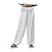 Glamexx24 Pantalons décontractés Sarouel légers pour Femmes Pantalons décontractés Pantalons d'été avec Beaucoup de Motifs,Blanc,M-L