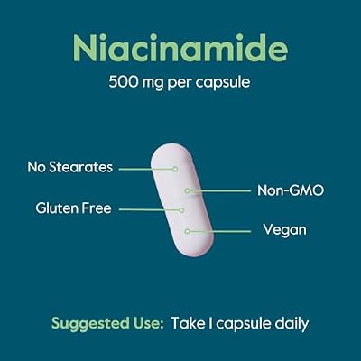 BESTVITE Filler-Free Niacinamide 500mg (240 Vegetarian Capsules) - Flush Free Vitamin B3- No Stearates - Vegan - Non GMO - Gluten Free