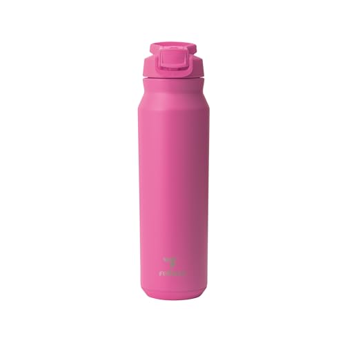 Image of REDUCE 32 oz Hydrate Pro Stainless Steel Insulated Water Bottle - Flip Top Leak-Proof Lid, Dishwasher Safe, BPA-Free, Dual Wall Vacuum, Keeps Drinks Cold for 48 Hrs, Cup Holder Friendly - Sangria