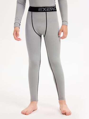 5 Pack Boys' Compression Pants Youth Athletic Tights Quick Dry Base Layer Leggings for Sports Basketball Football2