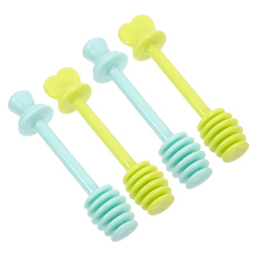 FUNOMOCYA 4 Pack Honey Stirrer Sticks Jam Dipper Wands for Syrup Honey Reusable Kitchen Stirring Rods Hand Wash for Housewarming or Festival