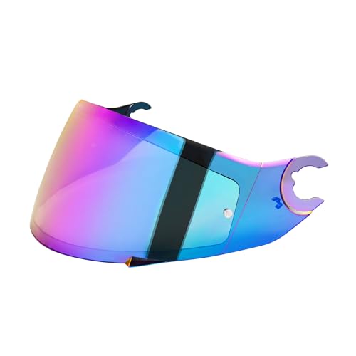 Visiere Casque Moto pour Shark D Skwal - Skwal 2 Spartan,Casque Moto Pare-Vent Casque Lentille,Remplacement de Visière de Casque (Arc-en-Ciel)