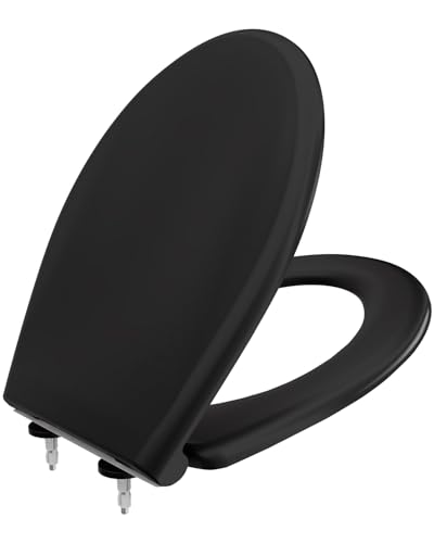 CECIPA Abattant de WC ovale en Duroplast avec système d'abaissement automatique et fermeture rapide, antibactérien, résistant aux rayures, facile à...