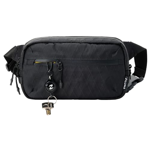 2L Sling Bag for Men & Women - Anti-Theft RFID Blocking Fanny Pack with Lockable Zippers, Water Resistant Lightweight Crossbody Bag for Travel Hiking Running Gym Walking Daily Use(X-Black)