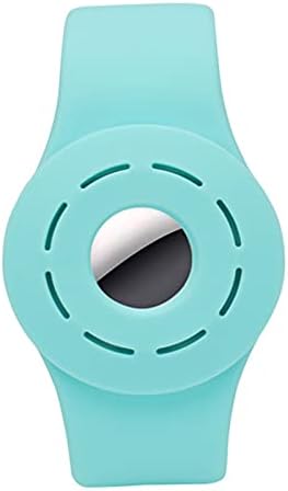 Airtag Watch Bands, Airtags Watch Case Compatible with Apple Airtag, Airtags Silicone Protective Cover with Strap Holder Lightweight Elastic Watch Band for Kids Toddler Baby Children Elders (Green)