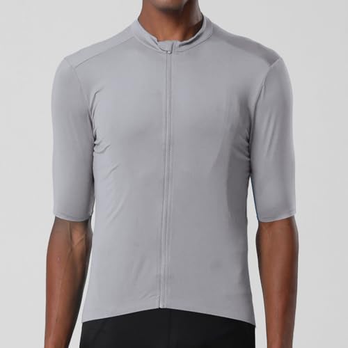 Image of YKYWBIKE Cycling Jersey Men Aero Race Fit, Road Bike Jersey Short Sleeved Moisture Wicking, Breathable,Zip Pocket,UPF50＋