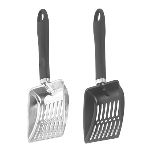 2 tamices de ceniza para chimenea, pala de mano de carbón, pala de ceniza de chimenea, pala de carbón, pala de metal para cenizas de chimenea, tamiz de ceniza hueco para hoguera, herramientas de