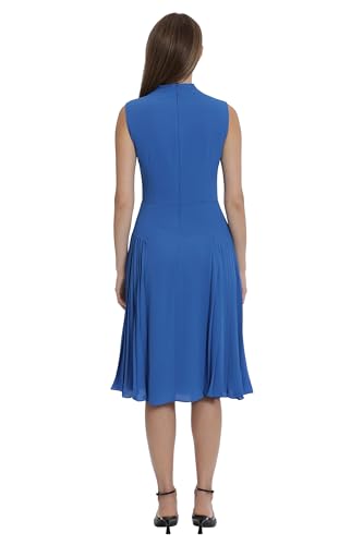 Maggy London Womens Sleeveless Cowl Neck Dress with Fluted Skirt Office Workwear4