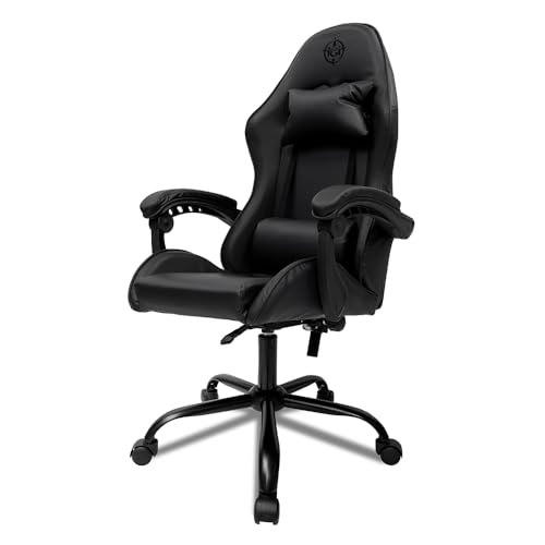Cadeira Gamer TGT Heron | Reclinável 90°-135° | Assento Moldado & Encosto Laminado | Braço Fixo | Couro PU + Tecido | Suporta 120kg | Conforto e Durabilidade | TGT-HR-BL01 glide
