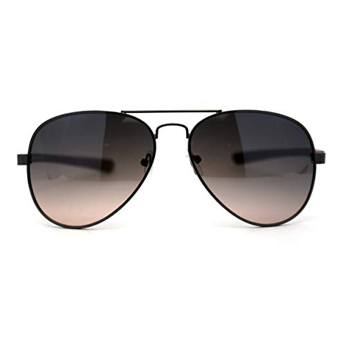 Mens Classic Airforce Woodgrain Wrap Arm Metal Aviator Sunglasses2