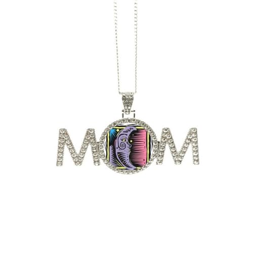 Collier lune et étoiles violettes femme avec pendentif lune taille M