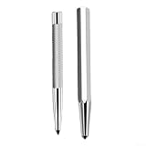 Punzonatrice centrale in metallo, impugnatura zigrinata per punto di scalpello per un preciso avviamento di fori su legno, metallo, set da 2 pezzi argento