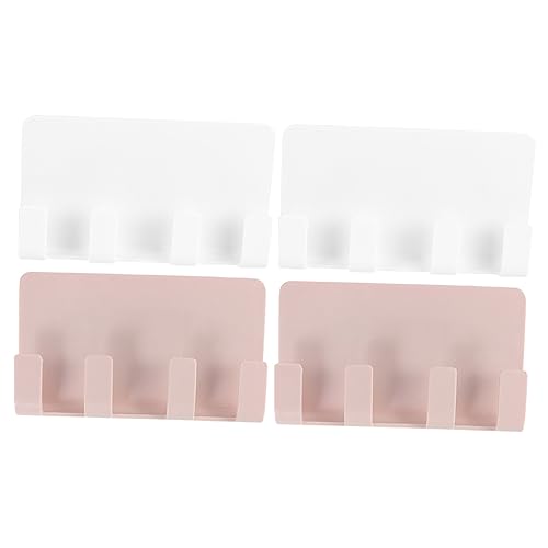 DOITOOL 4pcs Adhesive Wall Phone Holder Wall Mount Mobile Phone Charging Sundries Storage Organizer for Bedroom Office Living Room Creative Design Unique Hook for Cables Keys