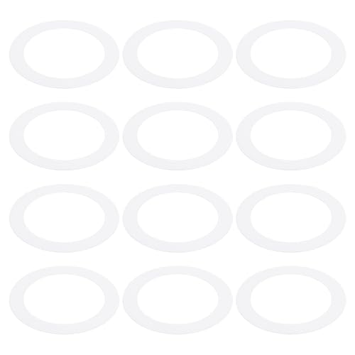 Image of PATIKIL Goof Rings Inner Diameter 6.3 inch, Outer Diameter 8.58 inch, 12 Pcs Metal Goof Rings Cover Recessed Light Trim for Ceiling Wall Fixtures Can Lighting Down Light LED, Matte Finish White