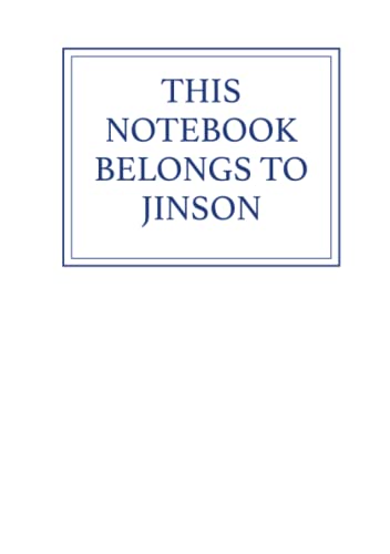 This Notebook Belongs to Jinson
