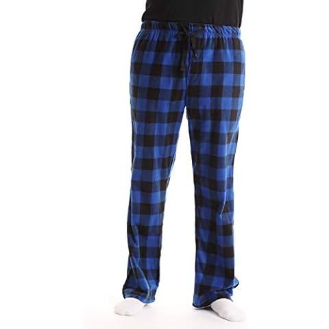 #FollowMe 45902-1C-M Polar Fleece Pajama Pants for Men/Sleepwear/PJs, Blue Buffalo Plaid, Medium Cover