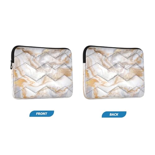 Funda para portátil con diseño mármol blanco y dorado 13-14 pulg. miniatura 2