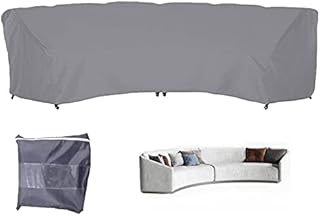 COOSOO Curved Sofa Cover Outdoor Curved Sectional Sofa Cover Patio Furniture Cover Couch Protector Waterproof Half Moon Sofa Set Cover with Windproof Elastic Cord For Garden Indoor All Weather Protection