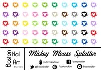 Mickey Mouse Splatter - Waterslide Nail Decals - 50pc