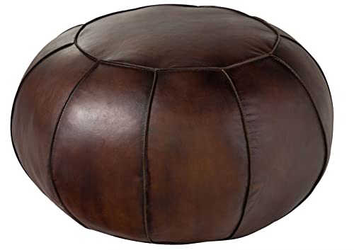 MASSIVMOEBEL24.DE | Chesterfield brauner Pouf-Hocker aus 100%...