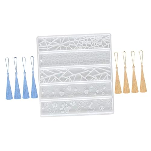 HOMOBABE 格シリコンしおり型 耐久性あり 創造的な手作りブックマーク作成用 型枠付き タッセル読書用クラフト