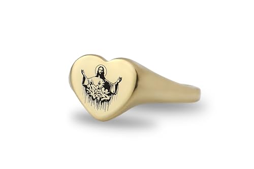 Bague Jésus gravée en argent avec gravure personnalisée