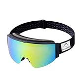 [FUJIKAZE] 電熱ゴーグルSNG-03 スノボ スキー 登山 ウィンタースポーツ用熱線タイプ曇り止めゴーグル 全面REVOミラー 99%UVカット (ゴールド(グレーレンズ))