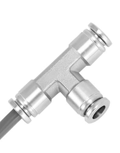 Conector de 3 vías de empuje para conectar QWORK de 1/4 de acero inoxidable para aire 4