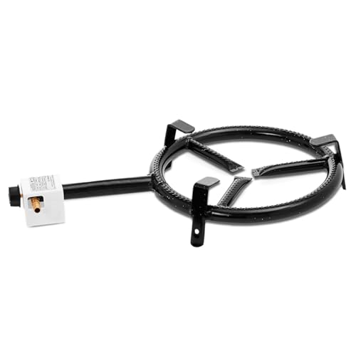 TIENDA EURASIA – Quemador Paellero de Gas | Acero Laminado en Frío Recubierto en Esmalte Negro | Apto para Exterior | Paellero de Gas | Color Negro | Quemador Redondo (30 cm)