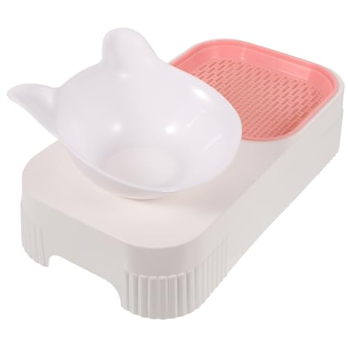 VALICLUD 猫草栽培対応プラスチック製ペット用キャットフードボウル 転倒防止設計で快適な給餌と水飲みが可能 多機能な猫草育成ポット付き