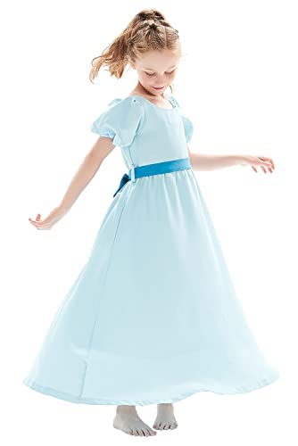 Disfraz infantil azul vestido princesa verano miniatura 5