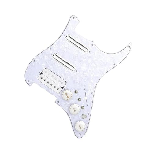 Pickguard guitare SSH pour jouer sur scène avec bobines simples et doubles White White 2