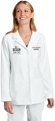 CUSTOM PREMIUM Custom Long Lab Coat for Women And Men, Scientist Long Lab Coat, Long scrubs Jackets, Personalized Lab Coat (Women)