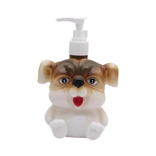 Bothyi Frasco de sabão infantil desenho animado recipiente de loção acessórios de banheiro engraçado fofo dispensador de sabonete líquido para banheiros, Cachorro
