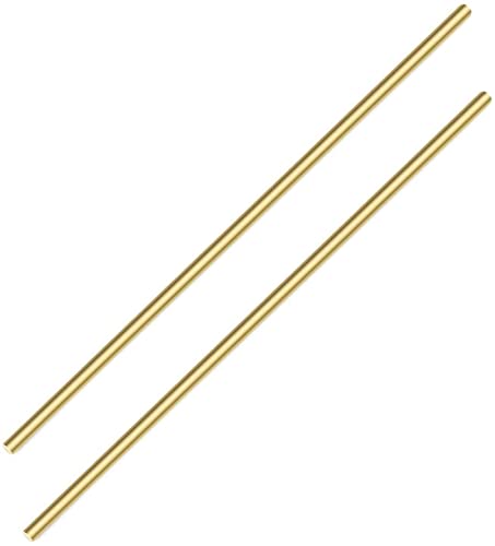 2 Pieces 12 inches 5/16 inch Brass Rods, Sutemribor Brass Solid Round Rod Lathe Bar Stock, 5/16 inch in Diameter, 12 inches in Length