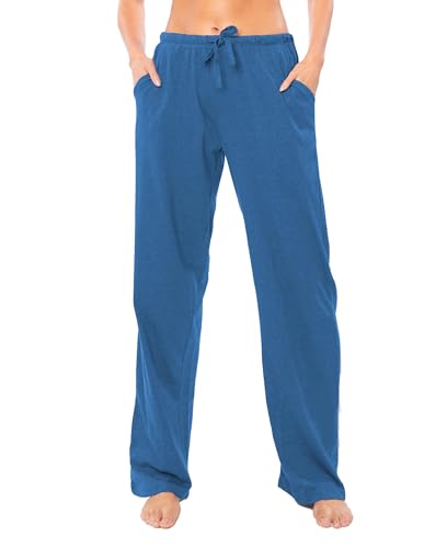 Image of Sexy Basics Women's Soft Flex 100% Cotton Knit Pajama Pants | Lounge Sleep Bottoms | Drawstring & Pockets| Multi Packs