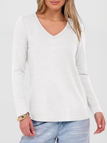 Image of ANRABESS Long Sleeve Shirts for Women Wrinkle Free V Neck Fall Top