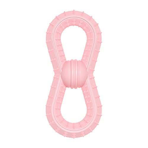Rotyroya Juguete de dentición de perro Figura 8 Apariencia Juguete para mascotas TPR Moda Color a juego Rosa M Cover