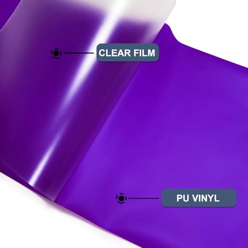 Image of Purple Heat Transfer Vinyl HTV Roll Matte PU 12 inch x 15 ft. | Easy to Cut, Weed & Transfer, Purple Iron On Vinyl for Cricut, Silhouette Cameo & Other Craft Cutter Cutting Machine