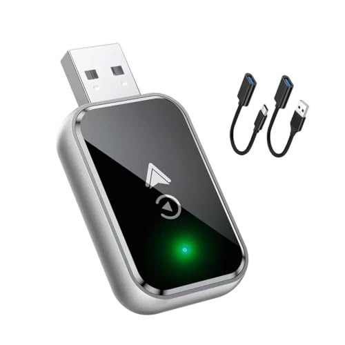 XJQHK Adaptador Inalámbrico CarPlay para Mini Clubman 2018 2019 2020 2021 2022 2023 2024, CarPlay Dongle Convierte Cable Inalámbrico, 2 en 1 Plug and Play,C-USB+Type-c Extension Cable