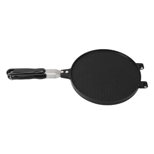 Sartén de doble cara, máquina de conos de gofre de 8.7 pulgadas con un mango largo antideslizante y una máquina de conos de helado antiadherente de doble panel para uso doméstico (estilo cuadrícula)