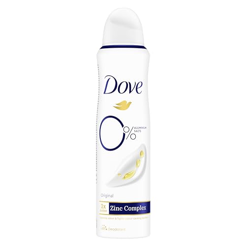 Desodorante en aerosol Dove 0% Original 72h, sin aluminio ni alcohol, para mujer con protección antibacteriana de zinc, 150 ml, paquete de 6 unidades (El embalaje puede variar) - imagen 2
